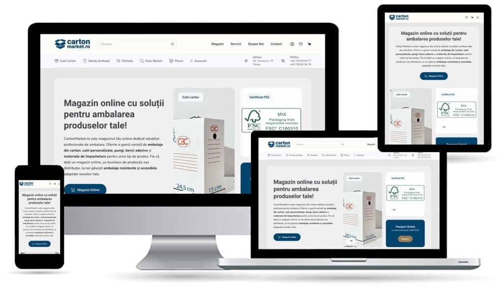 Site-ul Carton Market, ambalaje pentru firme
