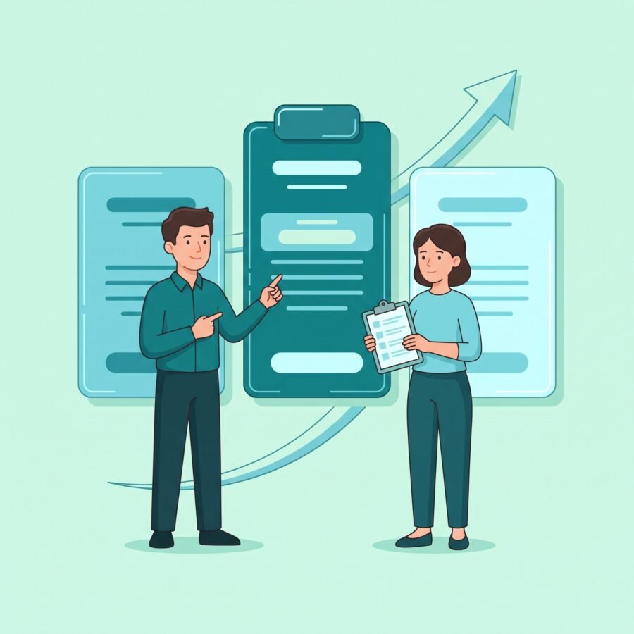 Ilustrație pachete de creștere — servicii de website reunite într-un singur abonament lunar