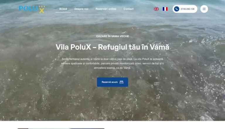 Captură din site-ul Vila Polux